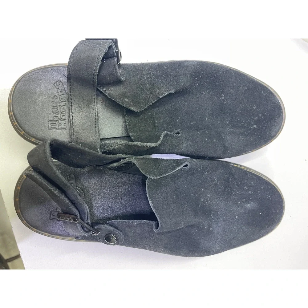 Dr. Martens Carlson Black Suede Luma Mules Sandals Mens 9 Womens 10 EU 42